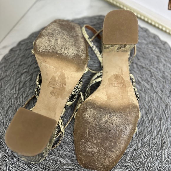 Paris Texas Snakeskin Block Heel Sandals - Picture 8 of 9